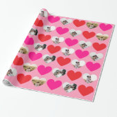 Valentine's Day 4 Photo Red and Pink Heart Pattern Cadeaupapier (Uitgerold)