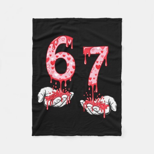 Valentines Day 67 Meme Six Seven 6 7 Valentine Hea Fleece Deken (Voorkant)