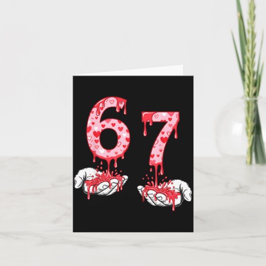 Valentines Day 67 Meme Six Seven 6 7 Valentine Hea Kaart (Voorkant)