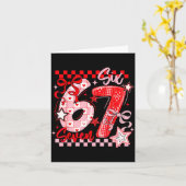 Valentine's Day 67 Six Seven Preppy Hearts Coquett Kaart (Gele Bloem)