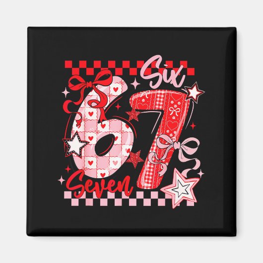 Valentine's Day 67 Six Seven Preppy Hearts Coquett Magneet (Voorkant)