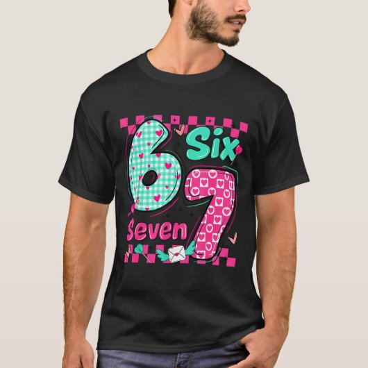 Valentine's Day 6 7 Six Seven Preppy Hearts Couple T-shirt (Voorkant)