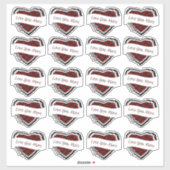 Valentine's Day aangepast geruit hart Sticker (Vel)