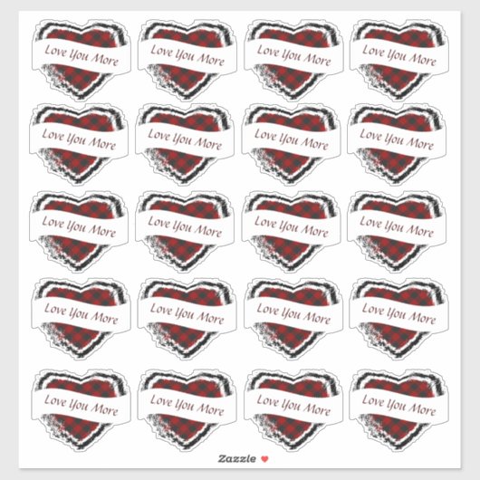 Valentine's Day aangepast geruit hart Sticker (Vel)