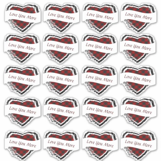 Valentine's Day aangepast geruit hart Sticker (Voorkant)
