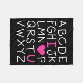 Valentines Day Abc I Love You Alphabet Teacher Gir Fleece Deken (Voorkant (Horizontaal))