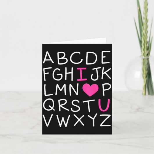 Valentines Day Abc I Love You Alphabet Teacher Gir Kaart (Voorkant)