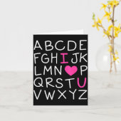Valentines Day Abc I Love You Alphabet Teacher Gir Kaart (Gele Bloem)