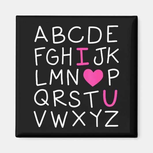 Valentines Day Abc I Love You Alphabet Teacher Gir Magneet (Voorkant)