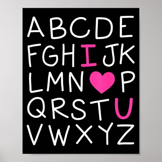 Valentines Day Abc I Love You Alphabet Teacher Gir Poster (Voorkant)