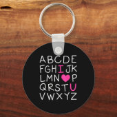 Valentines Day Abc I Love You Alphabet Teacher Gir Sleutelhanger (Voorkant)