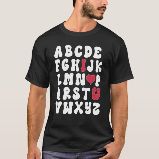 Valentines Day Alphabet Abc Love You Teacher Kids  T-shirt (Voorkant)