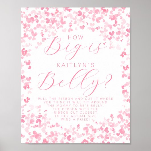 Valentine's Day Baby Shower How Big Is Her Belly? Poster (Voorkant)