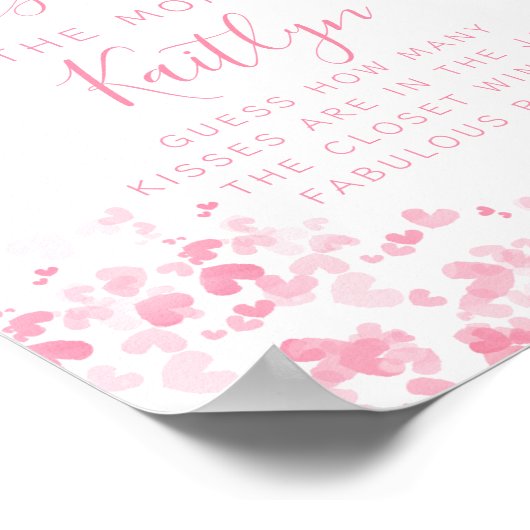 Valentine's Day Baby Shower How Many Kisses Game Poster (Hoek)