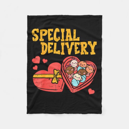 Valentines Day Baby Special Labor Delivery Nurse W Fleece Deken (Voorkant)