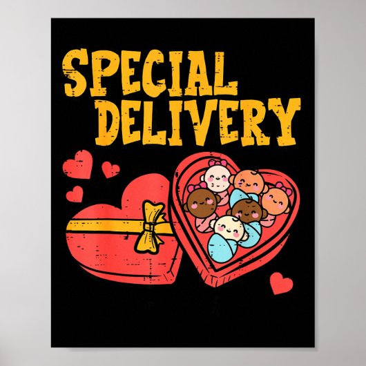 Valentines Day Baby Special Labor Delivery Nurse W Poster (Voorkant)