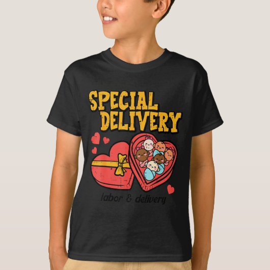 Valentines Day Baby Special Labor Delivery Nurse W T-shirt (Voorkant)