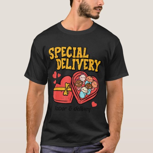 Valentines Day Baby Special Labor Delivery Nurse W T-shirt (Voorkant)