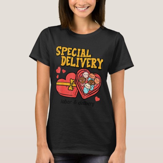 Valentines Day Baby Special Labor Delivery Nurse W T-shirt (Voorkant)
