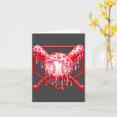 Valentines Day Baseball Boys Ice Cream Drip Heart Kaart (Gele Bloem)