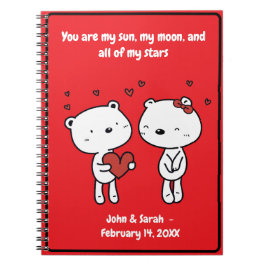 Valentine's Day Bear Heart: Joyful Love Laughter  Notitieboek