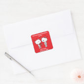 Valentine's Day Bear Heart Vierkante Sticker (Envelop)
