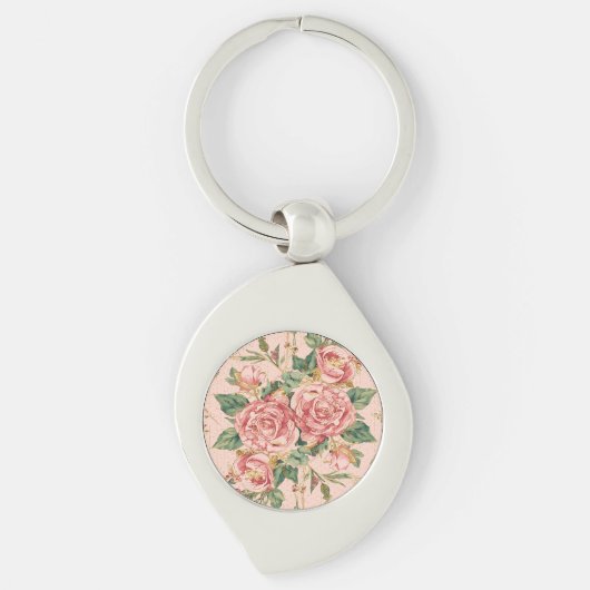 Valentine's Day, Beautiful Pink Roses Flowers Sleutelhanger (Voorkant)