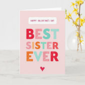 Valentines Day Best Sister Ever Card Kaart (Gele Bloem)