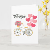Valentine's Day Bicycle Greeting Card Kaart (Gele Bloem)