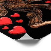 Valentines Day Bigfoot Red Hearts Funny Sasquatch  Poster (Hoek)
