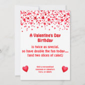 Valentine's Day Birthday Cake Custom Candles Flat Kaart (Achterkant)