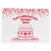 Valentine's Day Birthday Cake Customizable Candles Groot Cadeauzakje (Achterkant)