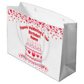 Valentine's Day Birthday Cake Customizable Candles Groot Cadeauzakje (Achterkant Gekanteld)
