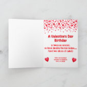 Valentine's Day Birthday Cake Customizable Candles Kaart (Binnen)