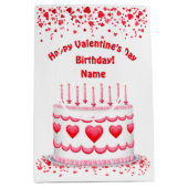 Valentine's Day Birthday Cake Customizable Candles Medium Cadeauzakje (Voorkant)