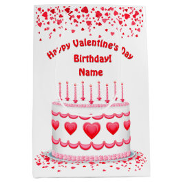 Valentine's Day Birthday Cake Customizable Candles Medium Cadeauzakje