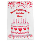 Valentine's Day Birthday Cake Customizable Candles Medium Cadeauzakje (Achterkant)