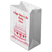 Valentine's Day Birthday Cake Customizable Candles Medium Cadeauzakje (Voorkant Gekanteld)