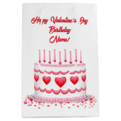 Valentine's Day Birthday Cake Customizable Candles Medium Cadeauzakje (Voorkant)