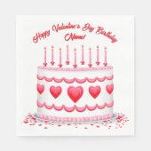 Valentine's Day Birthday Cake Customizable Candles Servet (Voorkant)