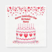 Valentine's Day Birthday Cake Customizable Candles Servet (Voorkant)