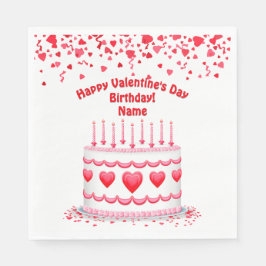 Valentine's Day Birthday Cake Customizable Candles Servet
