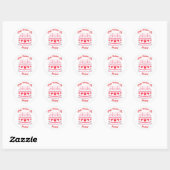 Valentine's Day Birthday Cake Design Ronde Sticker (Vel)