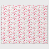 Valentine's Day Birthday Cake Pattern Cadeaupapier (Vlak)