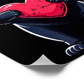 Valentines Day Black Pug Heart Funny Dog Mom Dad F Poster (Hoek)