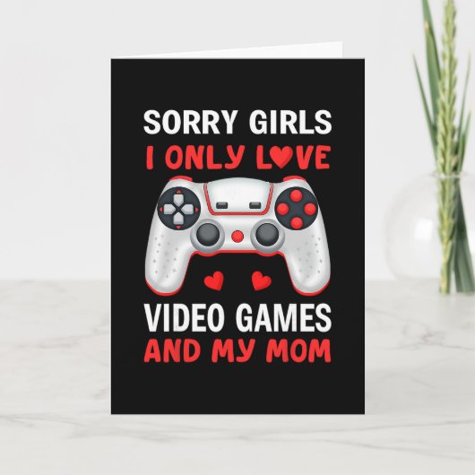 Valentines Day Boys Kids Son Video Games Funny Gam Kaart (Voorkant)