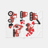 Valentines Day Boys Kids Toddler Construction Truc Fleece Deken (Voorkant (Horizontaal))