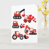 Valentines Day Boys Kids Toddler Construction Truc Kaart (Gele Bloem)