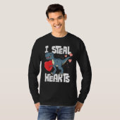 Valentines Day Boys T Rex Dinosaur I Steal Hearts T-shirt (Voorkant volledig)