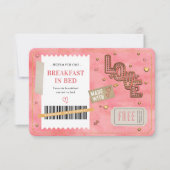 Valentine's Day Breakfast Bed Love Couples Coupon (Voorkant)